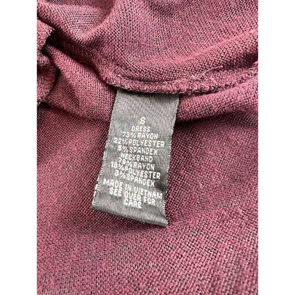 By And By Womens Sweater Dress Size Small Keyhole Neck Long Sleeve Pockets Wine - Picture 13 of 14